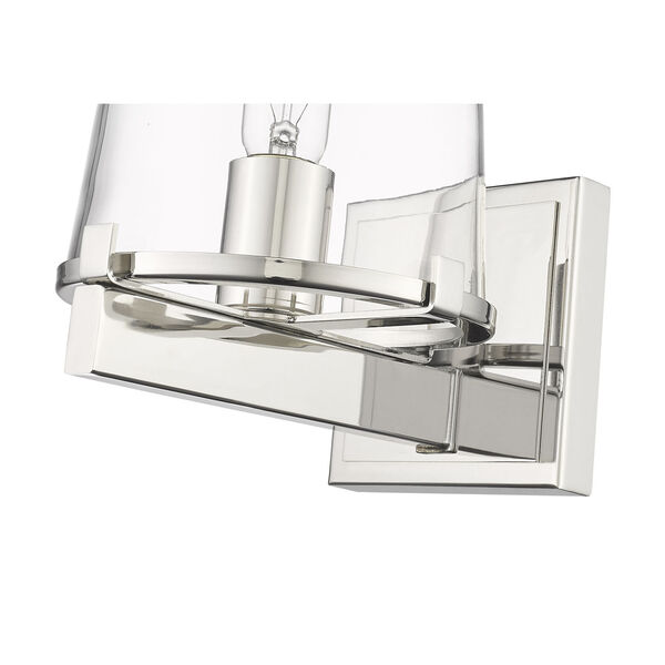 Callista Polished Nickel One-Light Bath Vanity with Clear Glass Shade, image 6