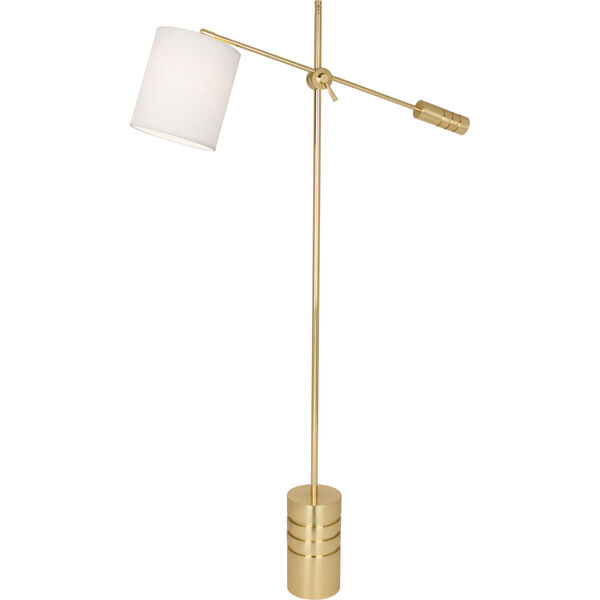Campbell White, gold One-Light Floor Lamp, image 1