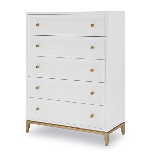 Chelsea by Rachael Ray White with Gold Accents Drawer Chest, image 1