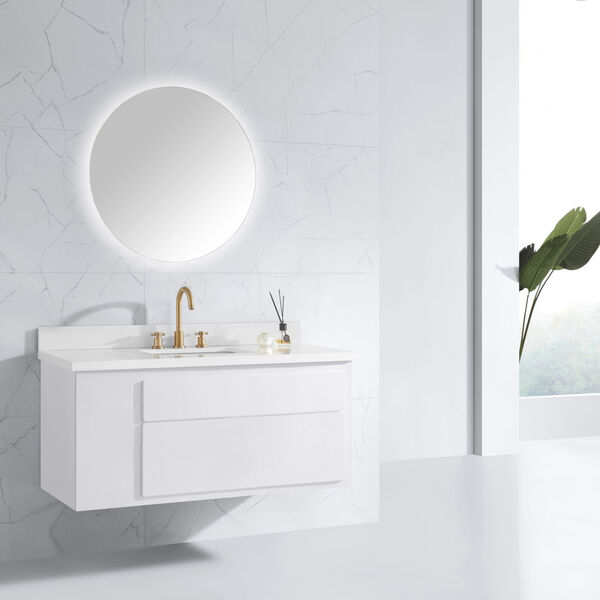 Luana White 30-Inch Frameless LED Mirror, image 5