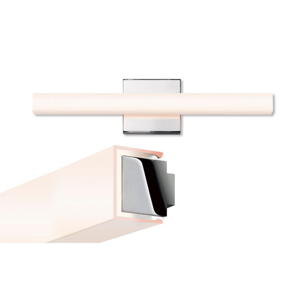SQ-bar Polished Chrome LED 18-Inch Bath Fixture Strip, image 3