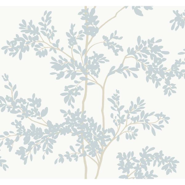 Lunaria Silhouette White Cloud Blue Wallpaper, image 2
