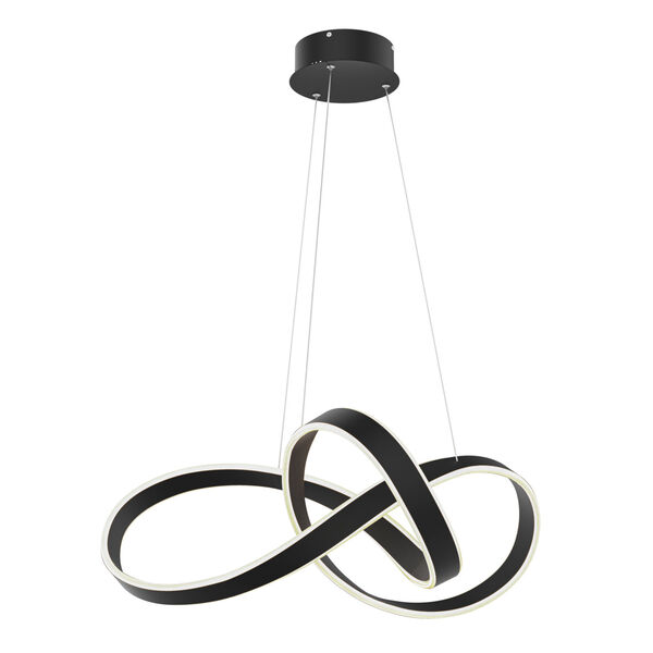 Black LED Twirl Pendant, image 1