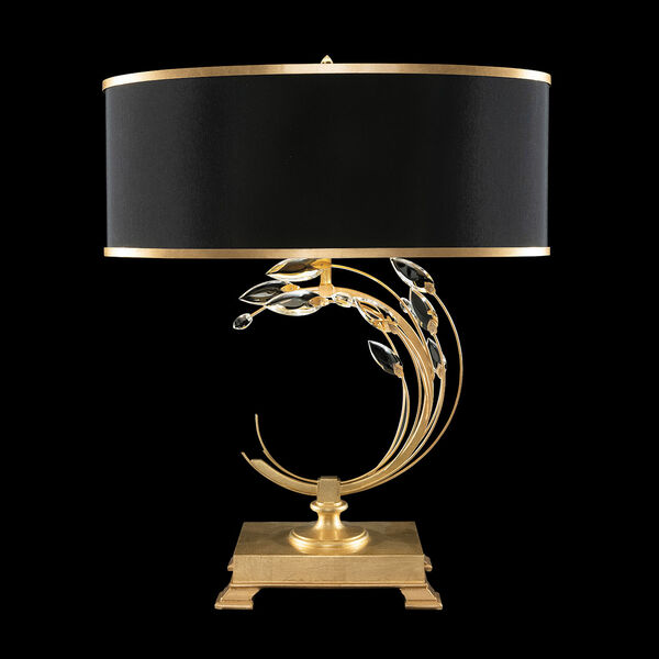 Crystal Laurel Gold and Black Left Facing One-Light Table Lamp, image 1