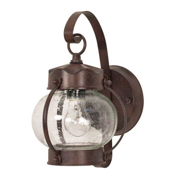 Old Bronze One-Light Outdoor Wall Mount with Clear Seed Glass, image 1
