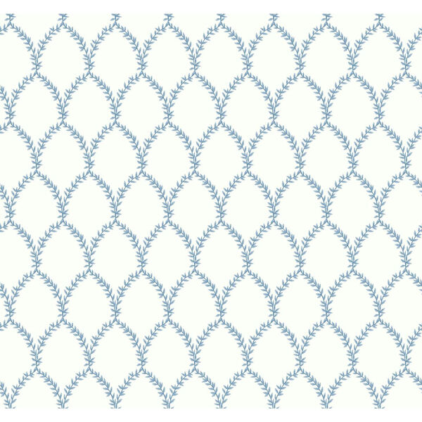 Rifle Paper Co. Blue and White Laurel Wallpaper, image 2