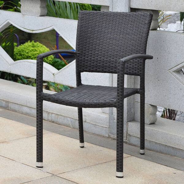Barcelona Resin Wicker Square Back Dining Chair, image 1