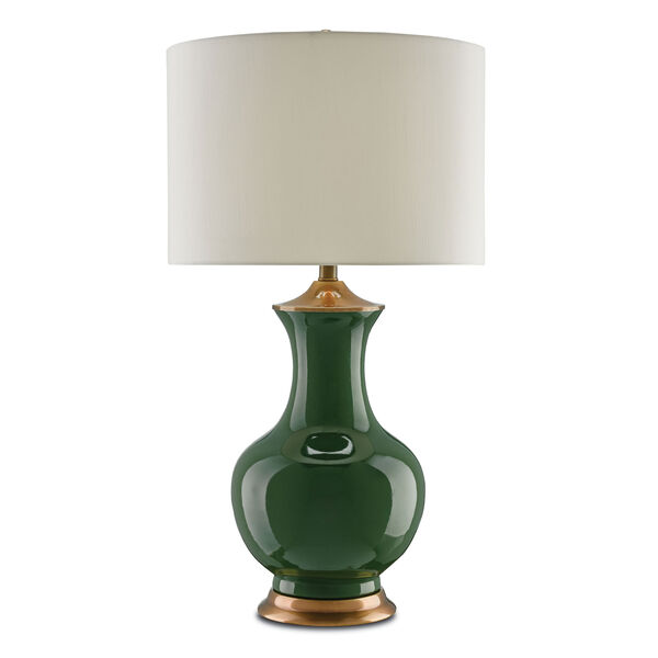 Lilou Green and Antique Brass One-Light Table Lamp, image 2