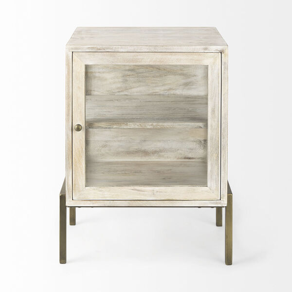 Arelius White and Gold Side Table, image 2