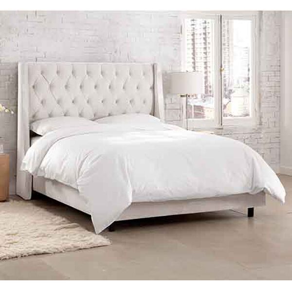Mystere Dove Tufted Wingback King Bed with Welt, image 2