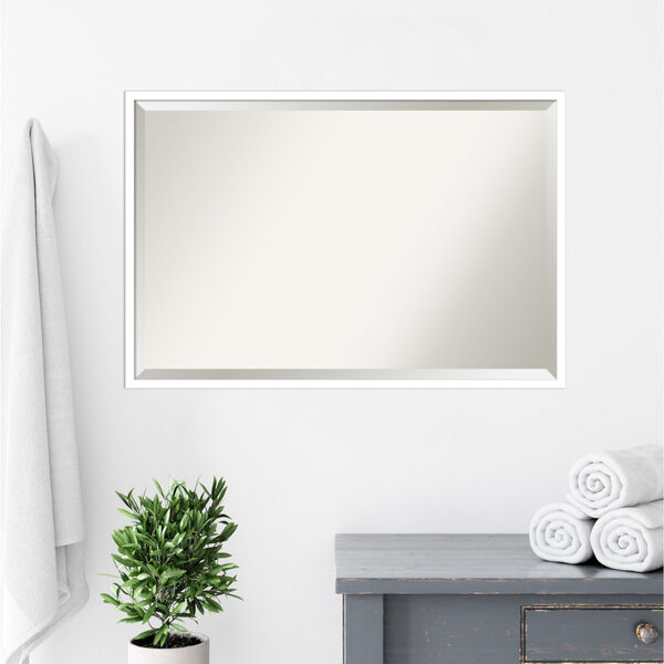 Svelte White Bathroom Vanity Wall Mirror, image 5