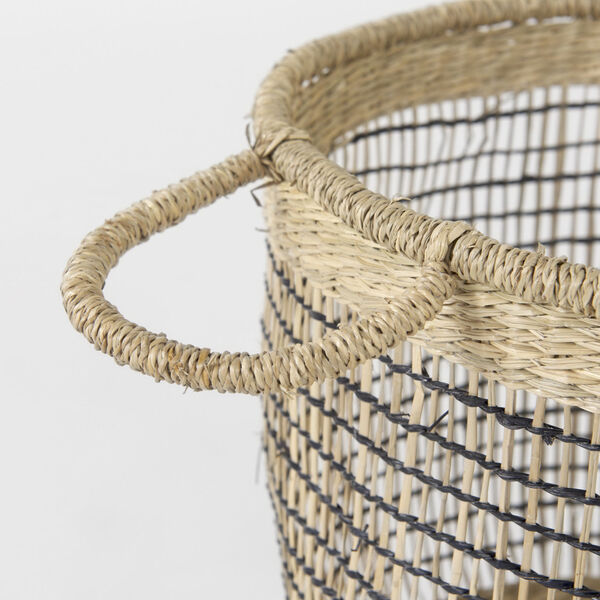 Triopas Medium Brown Round Basket with Handle, Set of 3, image 5