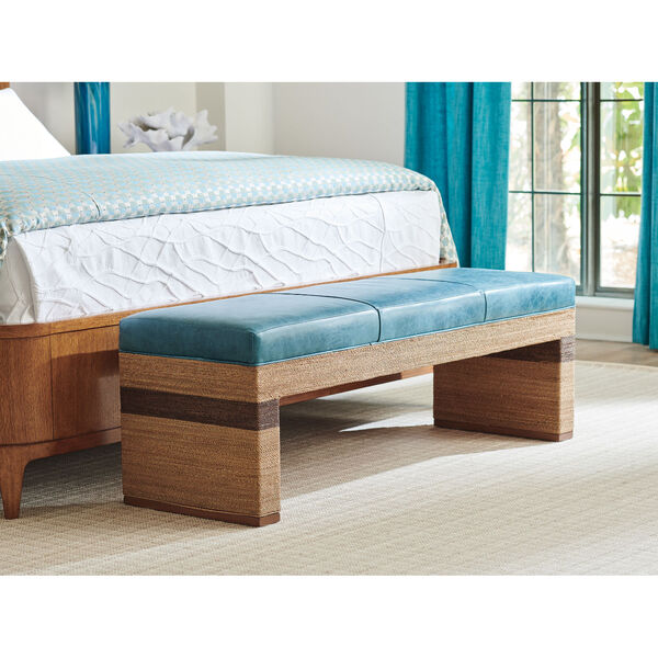Palm Desert Blue and Brown Rosemead Bed Bench, image 2