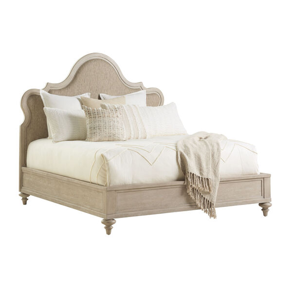 Malibu Warm Taupe Upholstered Panel King Bed, image 1