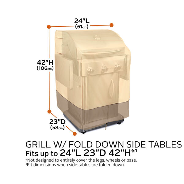 Ash Beige and Brown BBQ Grill Cover, image 4