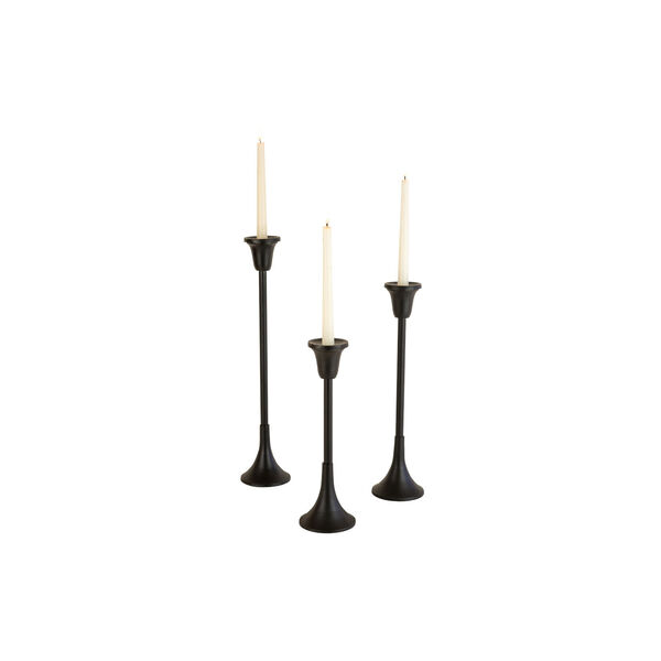Black Metal Taper Candle Stands, Set of 3, image 1