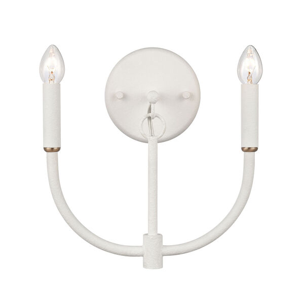 Continuance White Coral and Satin Brass Two-Light Wall Sconce, image 1
