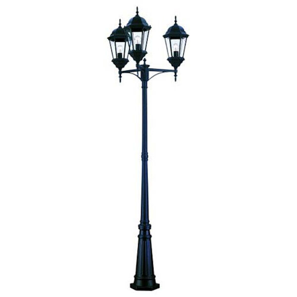 Richmond Matte Black Three-Light 94-Inch Outdoor Post Mount and Post, image 1