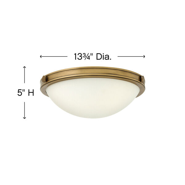 Maxwell Heritage Brass 14-Inch Two-Light Flush Mount, image 4