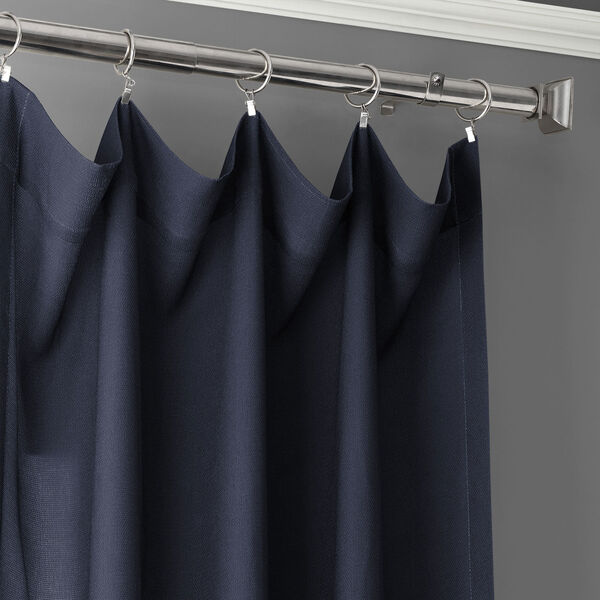 Ombre Blue Faux Linen Semi Sheer Single Panel Curtain 50 x 96, image 4