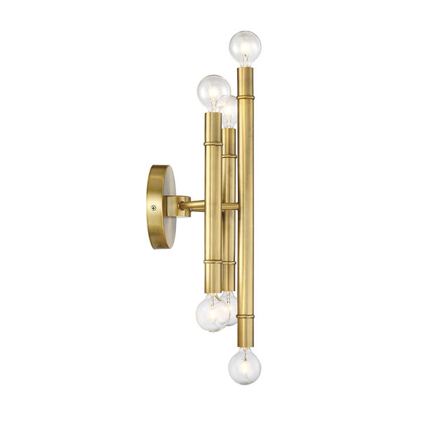 Nicollet Natural Brass Six-Light Wall Sconce, image 5