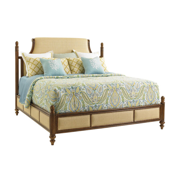 Bali Hai Brown Orchid Bay Upholstered Queen Panel Bed, image 1