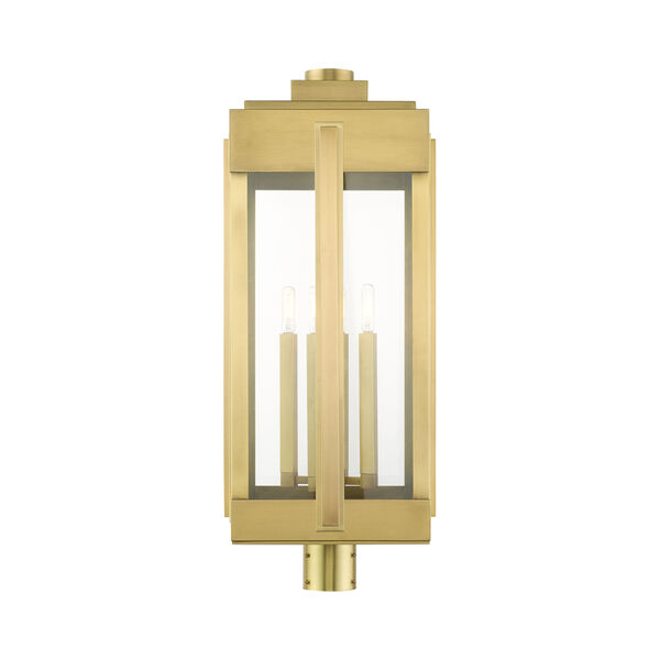 Lexington Natural Brass Four-Light Outdoor Post Lantern, image 3
