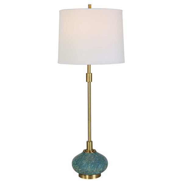 Kaimana Aged Blue Antique Brass One-Light Buffet Lamp, image 1