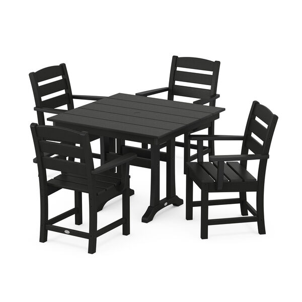 Lakeside Black Trestle Arm Chair Dining Set, 5-Piece, image 1
