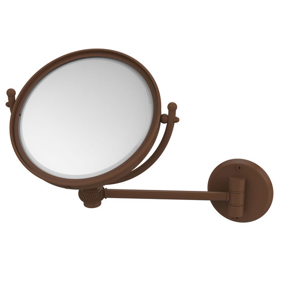 8 Inch Wall Mounted Make-Up Mirror 4X Magnification, Antique  Bronze, image 1