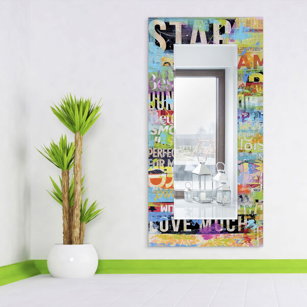 Metro Mix Multicolor 72 x 36-Inch Rectangular Beveled Floor Mirror, image 5