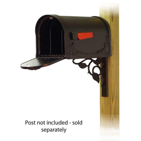 Curbside Black Floral Mailbox with Floral Front Single Mounting Bracket, image 2