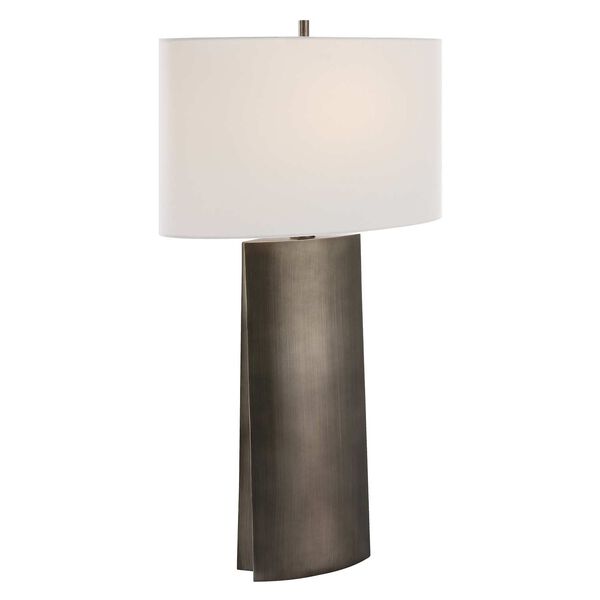 V-Groove Black One-Light Modern Table Lamp, image 1