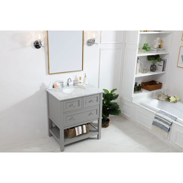 Metropolis Gray 30-Inch Vanity Sink Set, image 4