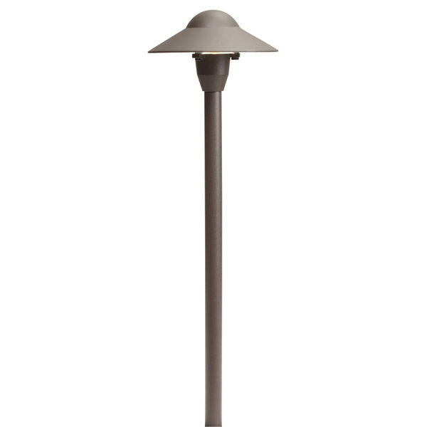 Textured Architectural Bronze 21-Inch One-Light Landscape Path Light with Six-Inch Dome, image 1