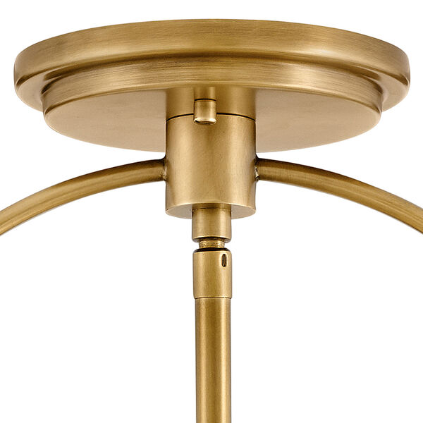 Tournon Heritage Brass with Polished White Two-Light Medium Semi-Flush Mount, image 6
