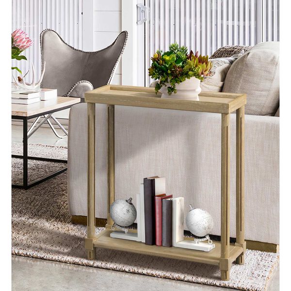 Harrison Distressed Oak End Table with Shelf, Set of 2, image 2