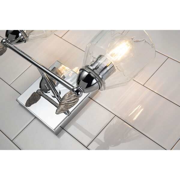 Fun Finial Polished Chrome Two-Light Wall Sconce, image 2