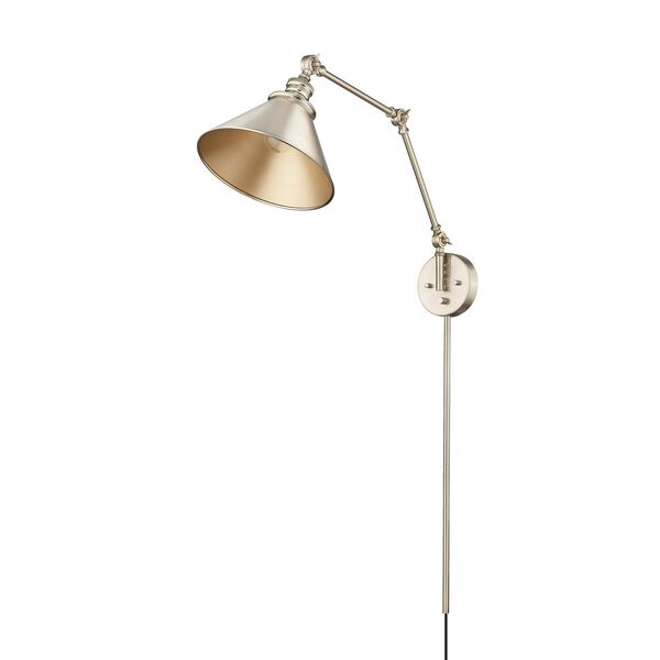 Edward Modern Gold One-Light Swing Arm Sconce Light, image 1