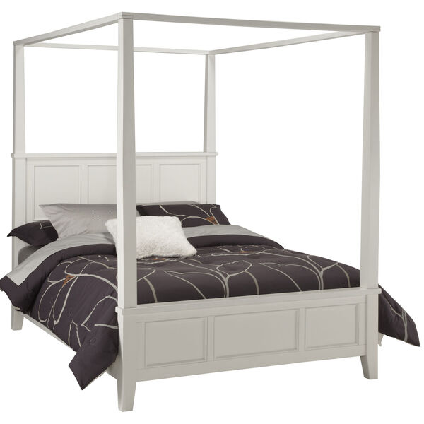 Naples White Queen Canopy Bed, image 1