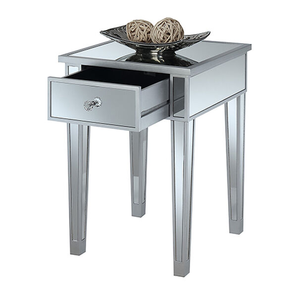 Gold Coast Mirrored End Table with Drawer, image 2