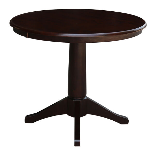 Rich Mocha 36-Inch Straight Pedestal Dining Table, image 2