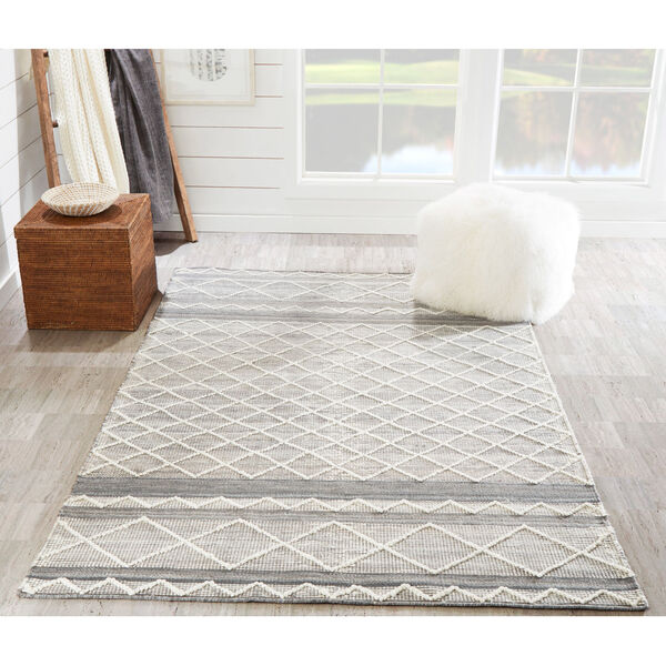 Hermosa Geometric Gray Rectangular: 8 Ft. 9 In. x 11 Ft. 9 In. Rug, image 2