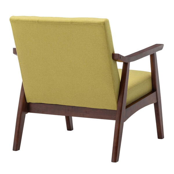 Take a Seat Natalie Bumblebee Yellow Fabric and Espresso Accent Chair, image 6