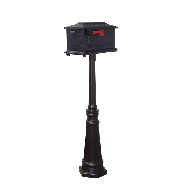 Kingston Curbside Mailbox and Tacoma Mailbox Post with Direct Burial Kit in Black, image 1