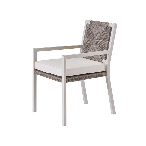 Tybee Chalk Greige Wicker Aluminum  Dining Chair, image 2
