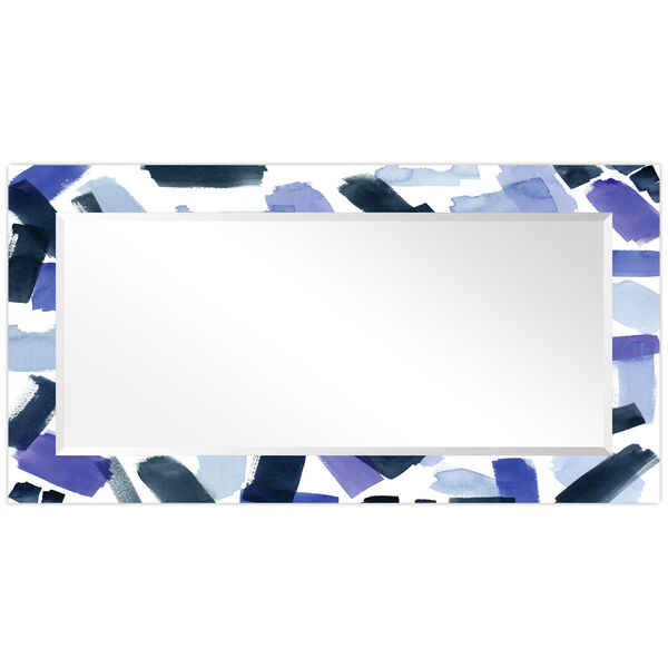 Cerulean Strokes Blue 54 x 28-Inch Rectangular Beveled Wall Mirror, image 3