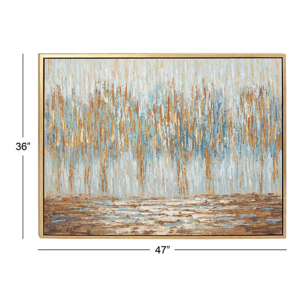 Gold Abstract Forest Canvas Wall Art, image 3