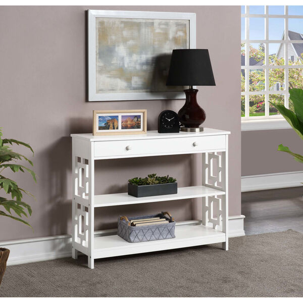 Town Square White Accent Console Table, image 1