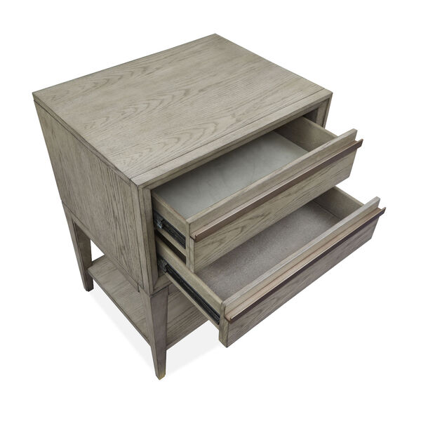 Atelier Nouveau Grey And Palladium Wood Open Nightstand, image 2
